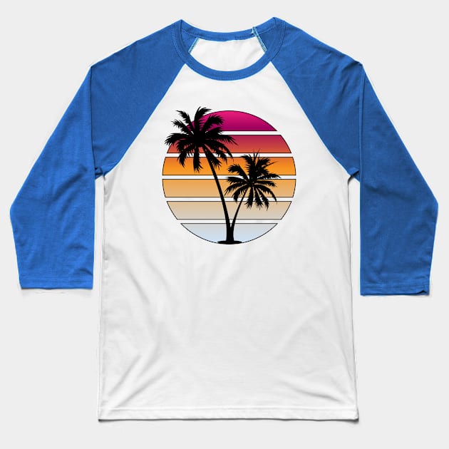 Retrowave Orange sunset Baseball T-Shirt by Brobocop